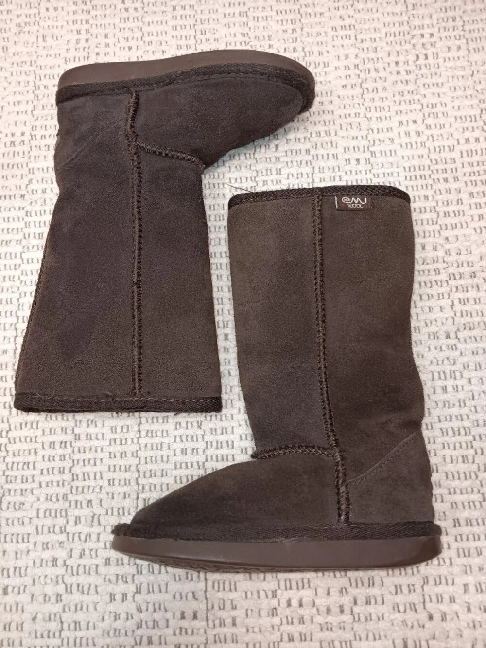 Emu Australia Kids Toddler 'Bronte Hi' Brown Suede Merino Wool Boots sz 9